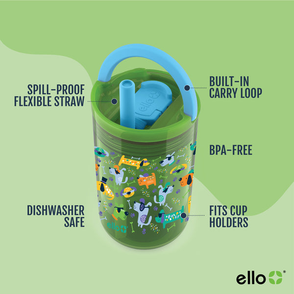 Ello Bop 12oz Leakproof Kids Tumbler With Optional Straw Set Of 2