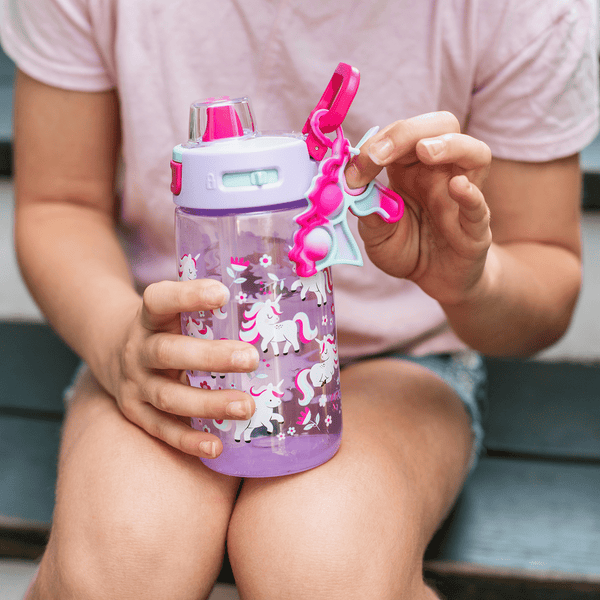 Ello Colby Pop 14oz Plastic Kids Water Bottle With Fidget Charm