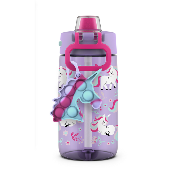 Ello Colby Pop 14oz Plastic Kids Water Bottle With Fidget Charm