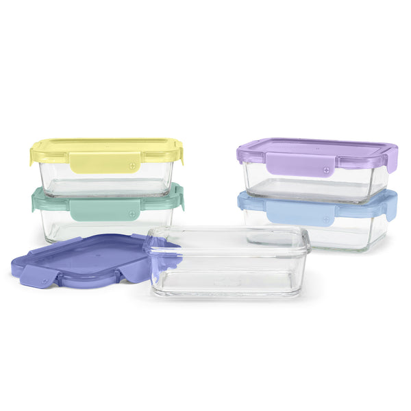 Ello Color Lock® Glass Food Storage 3.4 Cup Set Of 5