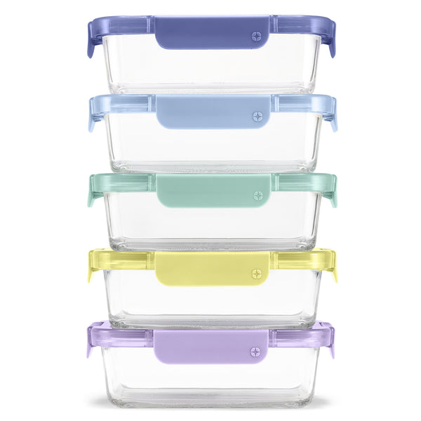ello Color Lock® Glass Food Storage 3.4 Cup Set of 5