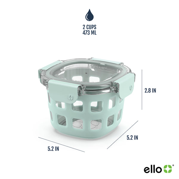 Ello Duraglass™ 2 Cup Glass Meal Prep Bowl - 4 Pack