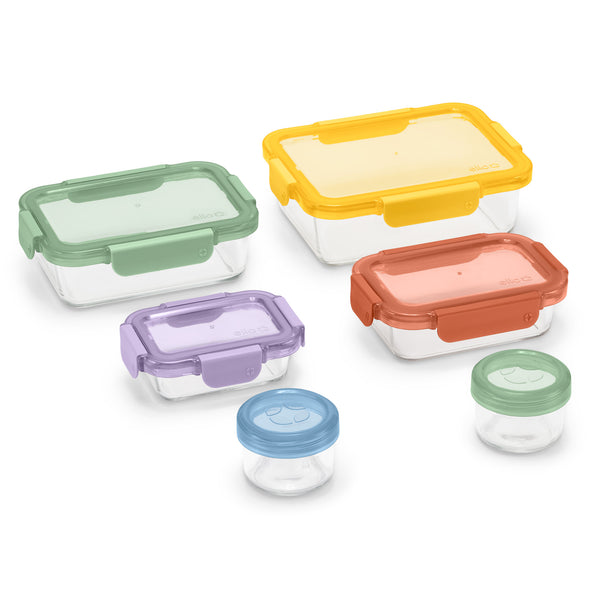 Ello Color Lock® Glass 12pc Mixed Meal Prep Set