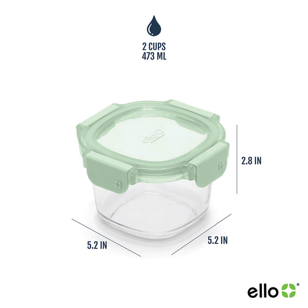 Ello Color Lock® Glass 2 Cup Round 6pc Set