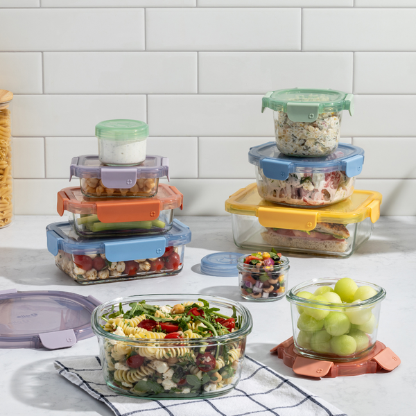 Ello Color Lock® Glass 20pc Mixed Meal Prep Set