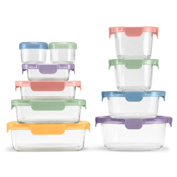ello Color Lock® Glass 20pc Mixed Meal Prep Set