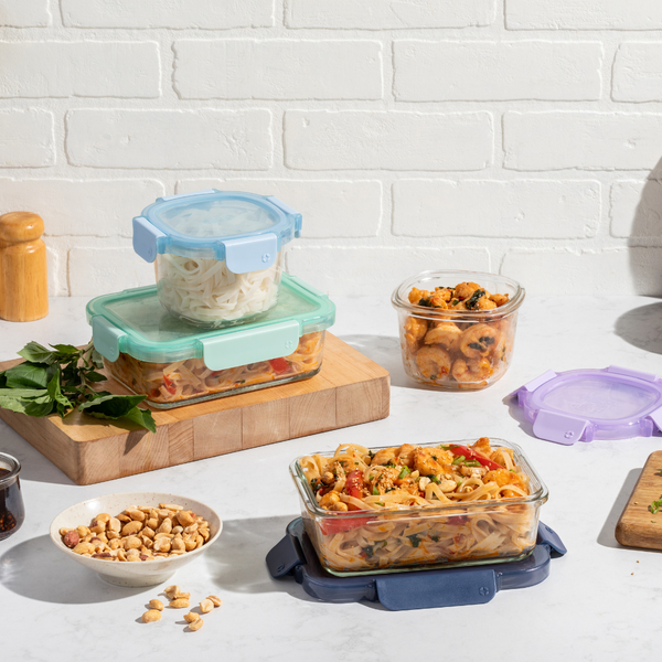 Ello Color Lock® Glass 8pc Mixed Meal Prep Set