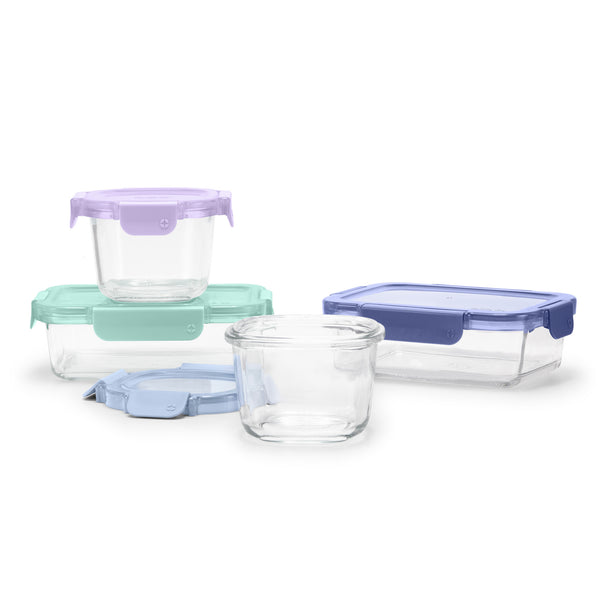 Ello Color Lock® Glass 8pc Mixed Meal Prep Set