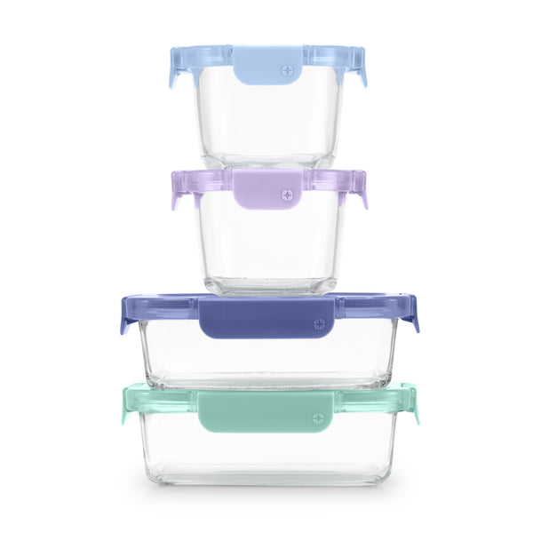 ello Color Lock® Glass 8pc Mixed Meal Prep Set