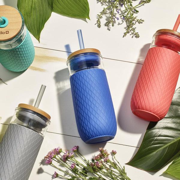 Ello Devon 18oz Glass Tumbler With Straw