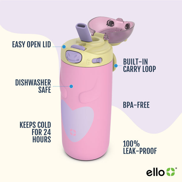 Ello Ellies Kids Water Bottle - 12oz Stainless Steel