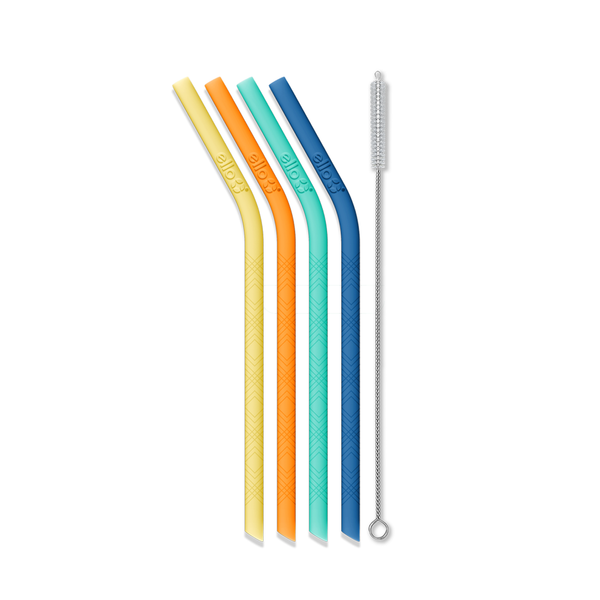 Ello Kids Silicone Reusable Straws - Set Of 4
