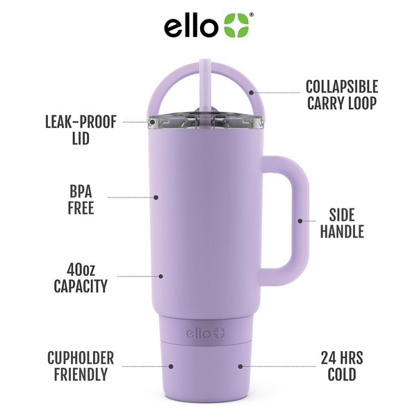 Ello Port 40oz Stainless Steel Tumbler With Handle