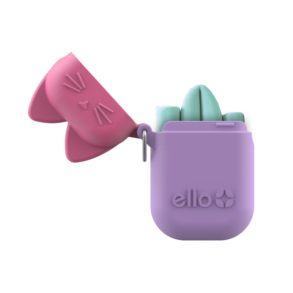Ello Kids Fold And Store Silicone Straw Set With Case