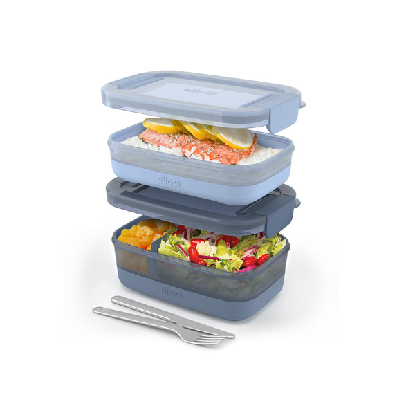 Ello Lunch Bento Stack Plastic Food Storage Container Set Of 2