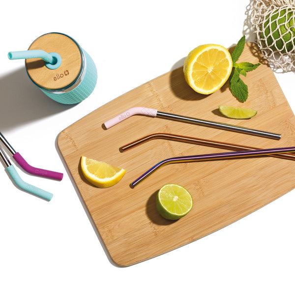 Ello Stainless/Silicone Reusable Straws - Set Of 6 (Mixed)