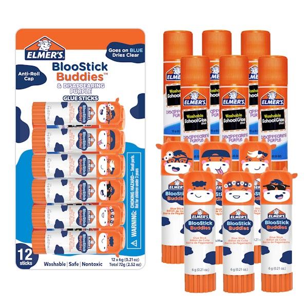 elmer Elmer's BlooStick Buddies and Disappearing Purple Glue Sticks 12 Count