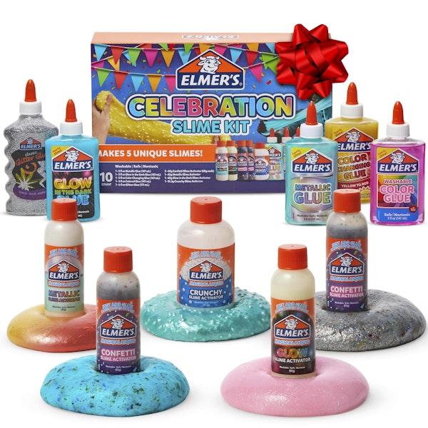 elmer Elmer’s Celebration Slime Kit | Slime Supplies Include Assorted Magical Liquid Slime Activators and Assorted Liquid Glues 10 Count