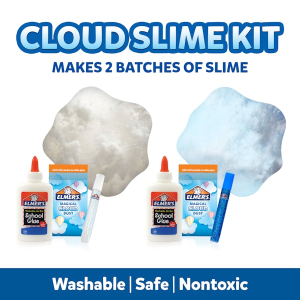 Elmer Elmer’s Cloud Slime Kit Includes Elmer’s White School Glue Elmer’s Glitter Glue Pens Magical Cloud Dust Elmer's Magical Liquid Slime Activator 10 Count