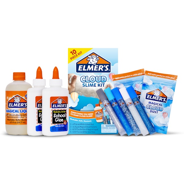 elmer Elmer’s Cloud Slime Kit Includes Elmer’s White School Glue Elmer’s Glitter Glue Pens Magical Cloud Dust Elmer's Magical Liquid Slime Activator 10 Count