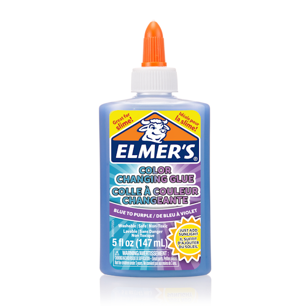 elmer Elmer's Color Changing Liquid Glue Great for Making Slime Washable Blue to Purple 5 Ounces