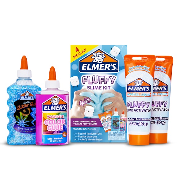 elmer Elmer’s Fluffy Slime Kit Includes Elmer’s Translucent Color Glue Elmer’s Glitter Glue Elmer’s Fluffy Slime Activator 4 Count elmer Elmer’s Fluffy Slime Kit Includes Elmer’s Translucent Color Glue Elmer’s Glitter Glue Elmer’s Fluffy Slime Activator 4 Count