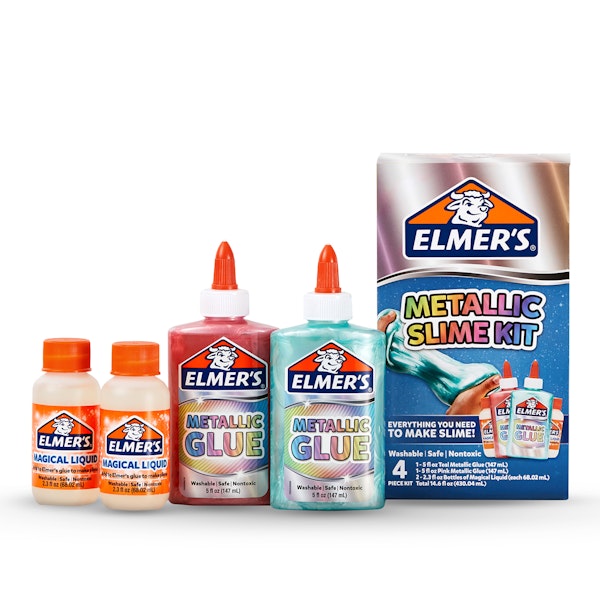 elmer Elmer’s Metallic Slime Kit | Slime Supplies Include Elmer’s Metallic Glue Elmer’s Magical Liquid Slime Activator 4 Piece Kit