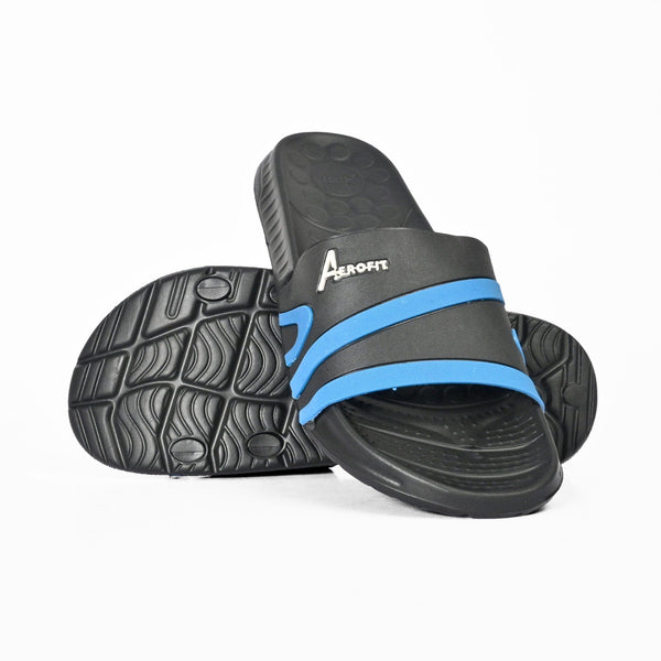 elo Aerofit Men's Classic Comfort Slides Black & Blue