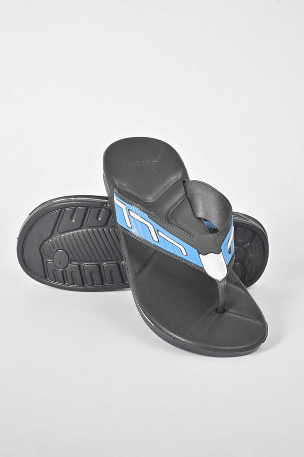 Elo Aerofit Men's Contrast Design Flip Flop Slippers Black & Blue