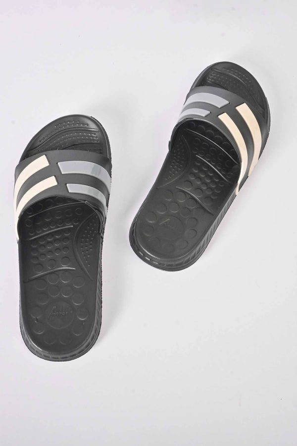 Elo Aerofit Men's Contrast Strips Comfort Slides Black & Blue