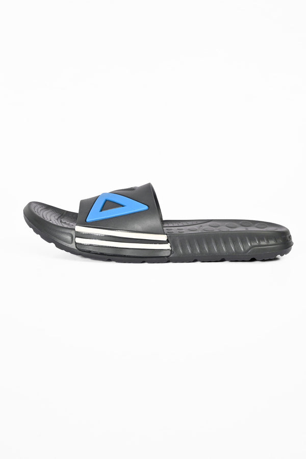 Elo Aerofit Men's Contrast Triangle Design Comfort Slides Black & Blue