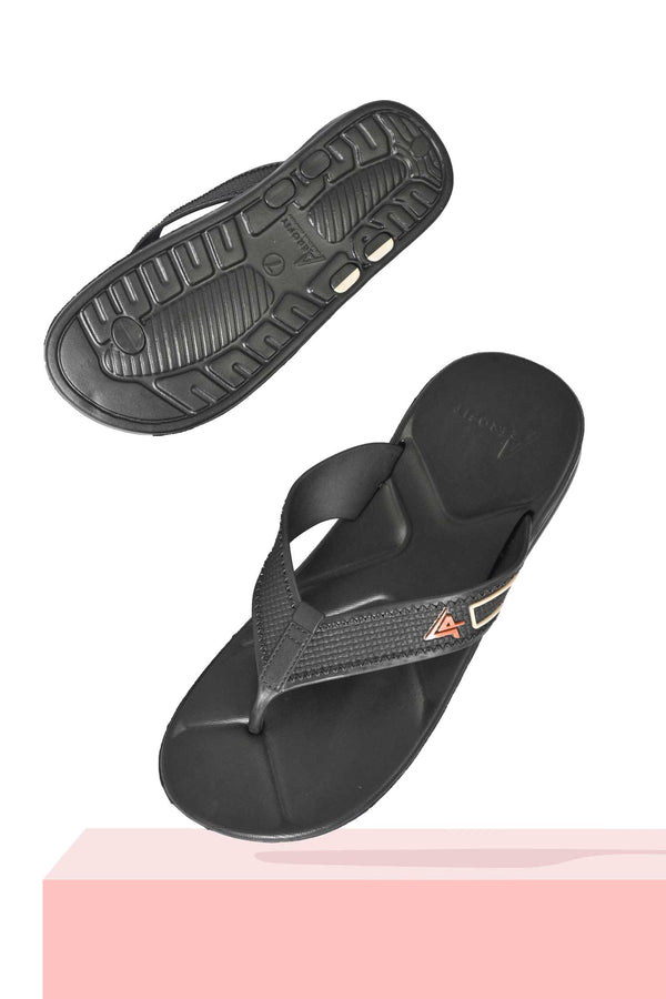 Elo Aerofit Men's Logo Design Flip Flop Slippers Black & Blue