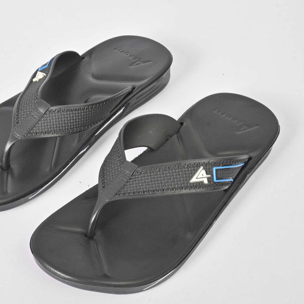 Elo Aerofit Men's Logo Design Flip Flop Slippers Black & Blue