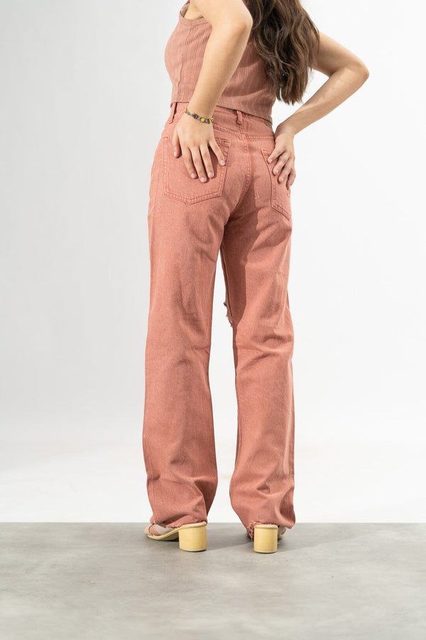 Elo Aeropostale Women's Distressed Style Baggy Denim. Brick