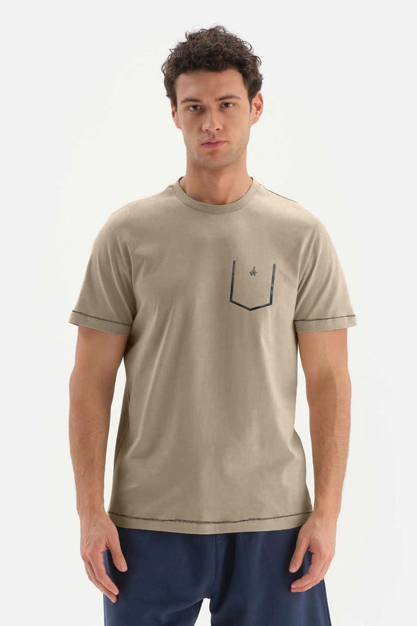 Elo AH Men's Pocket Printed Style Classic Tee Shirt Black