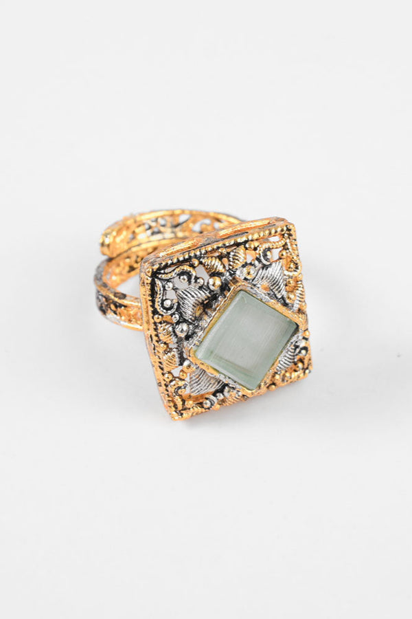 elo American Diamonds Women's Secovce Adjustable Ring Grey