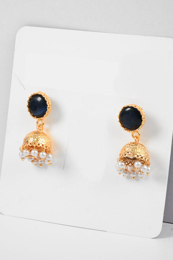 Elo American Diamonds Women's Ushuaia Beautiful Jhumka Style Earrings Green