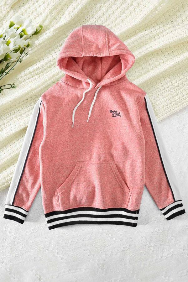Elo Archer & Finch Boy's Logo Embroidered Fleece Pullover Hoodie Coral Red