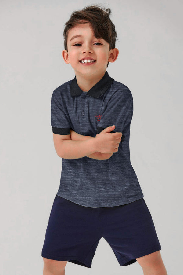 Elo Archer & Finch Kid's Fashion Knitted Style Short Sleeve Polo Shirt Burgundy