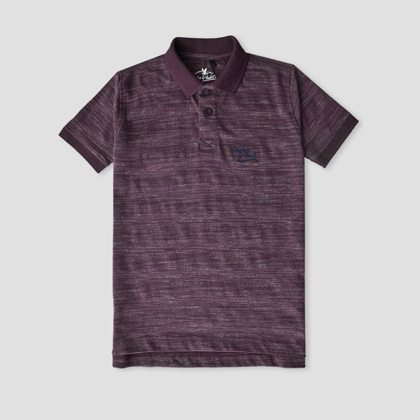 elo Archer & Finch Kid's Fashion Knitted Style Short Sleeve Polo Shirt Burgundy