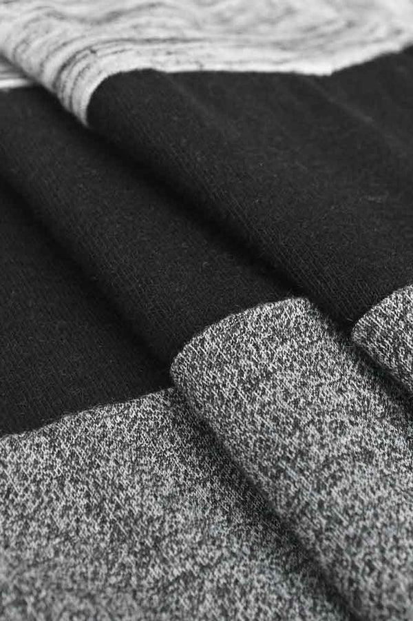 Elo Archer & Finch Kid's Printed Panel Style Short Raglan Sleeve Tee Shirt Grey Melange & Charcoal