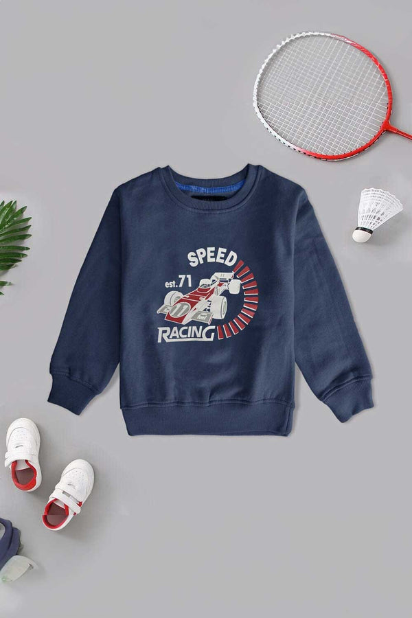 elo Archer & Finch Kid's Speed Racing Printed Sweat Shirt Light Navy