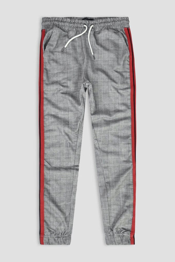 elo Archer & Finch Men's Dalkeith Straps Jogger Pants Grey & Red