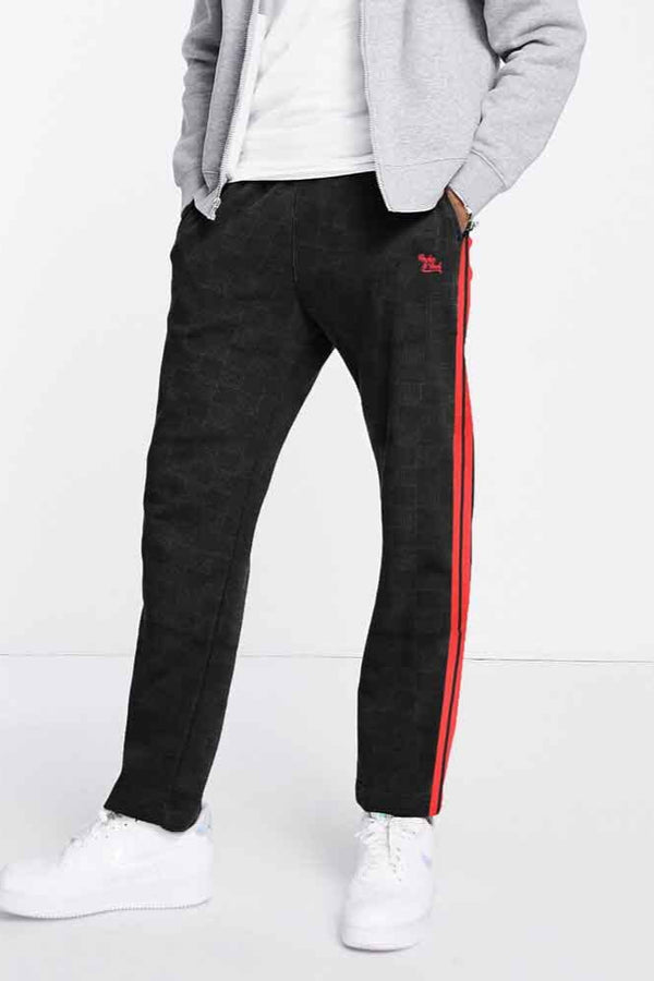 Elo Archer & Finch Men's Gingham Pattern Trousers Charcoal