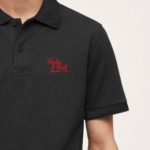 Elo Archer & Finch Men's Logo Embroidered Tipping Polo Shirt White