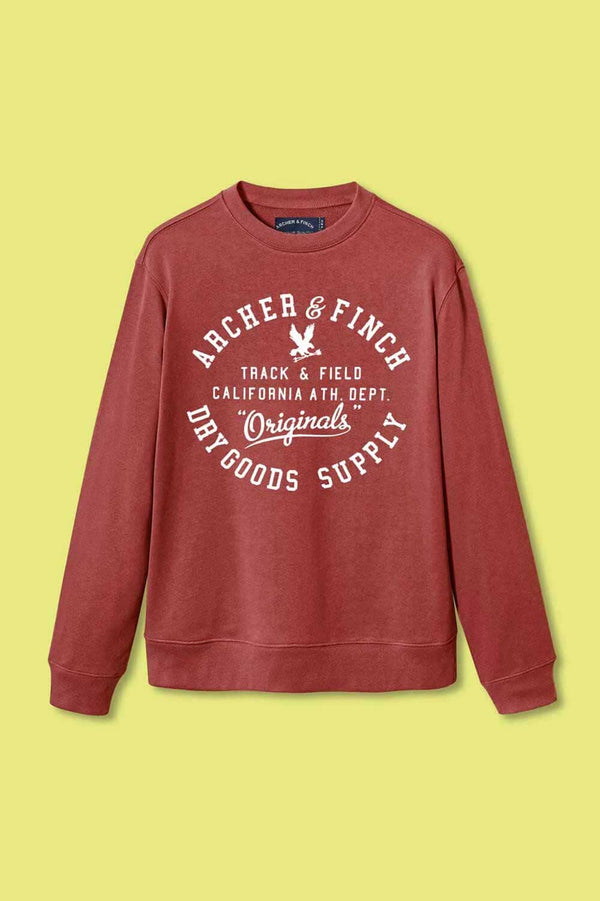 elo Archer & Finch Men's Track & Field Printed Sweat Shirt Red
