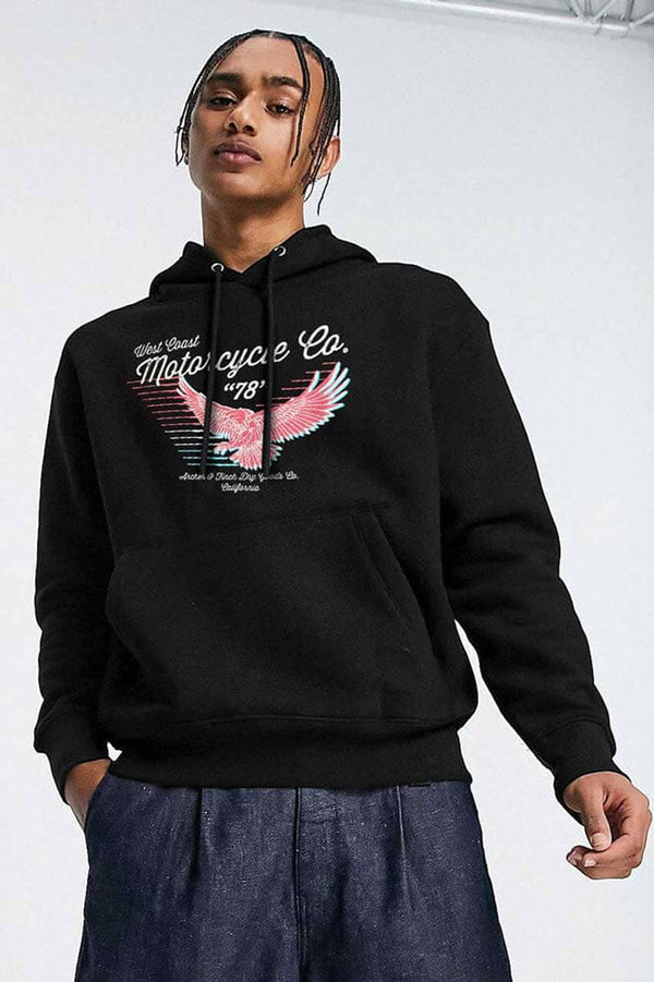 elo Archer & Finch Men's West Coast Printed Fleece Pullover Hoodie Black