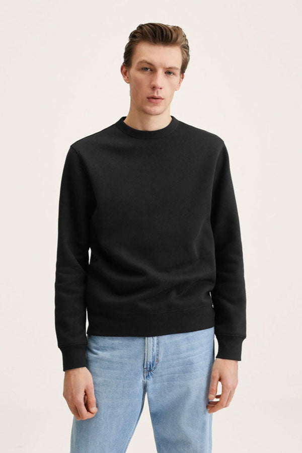 Elo Arrow Men's Solid Long Sleeve Fleece Sweat Shirt Heather Grey
