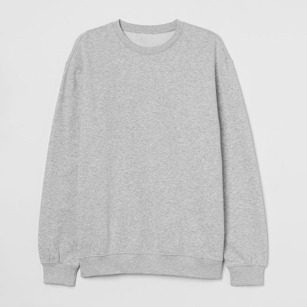 elo Arrow Men's Solid Long Sleeve Fleece Sweat Shirt Heather Grey