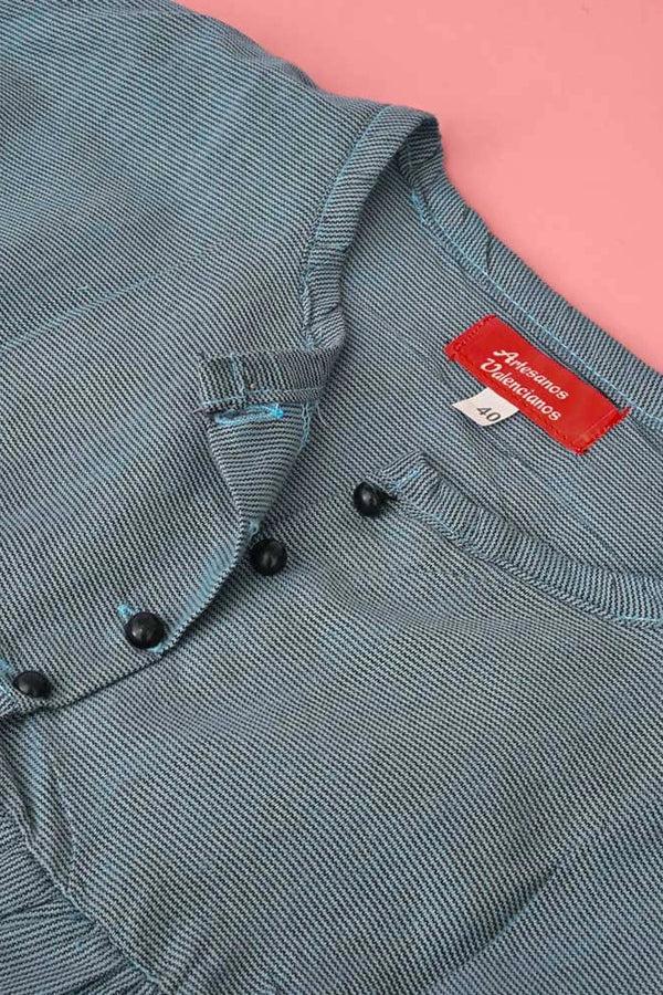 Elo Artesanos Odense Girl's Long Sleeves Frill Frock Blue